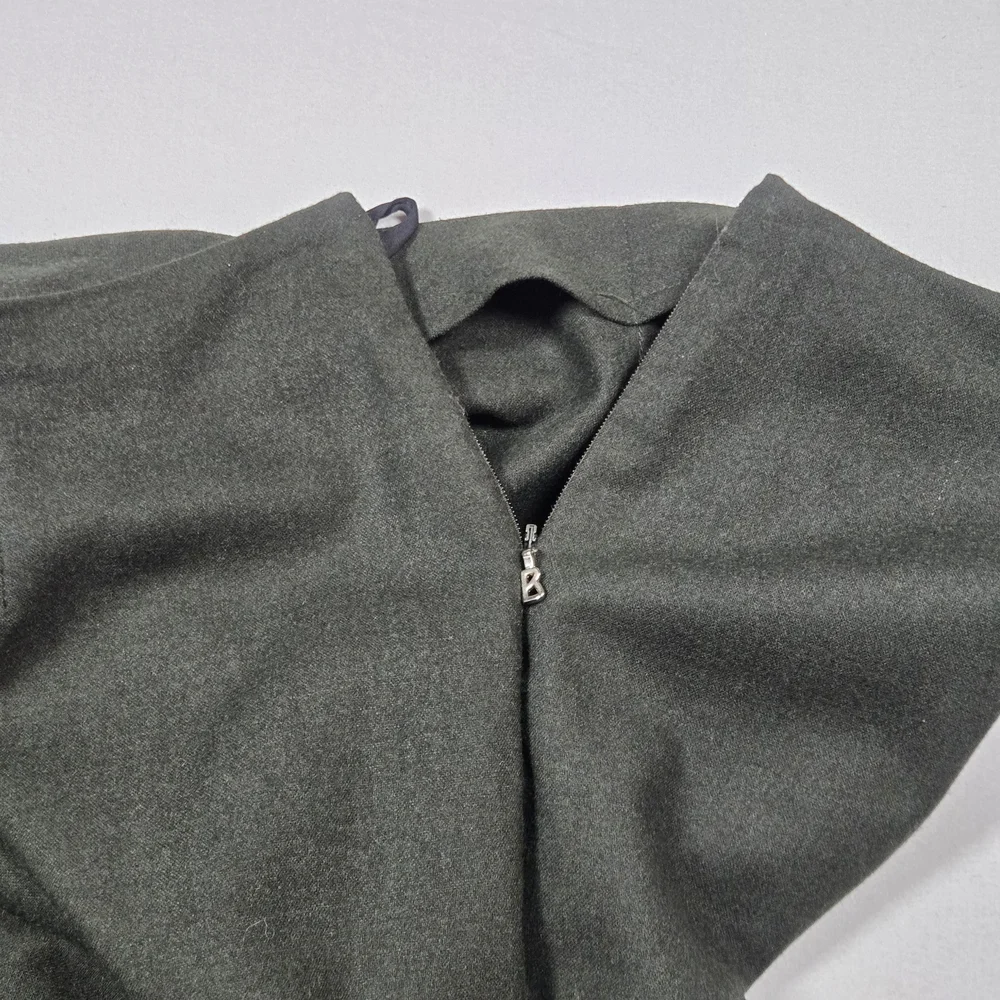 VTG Bogner Sz 10 Long Wool Cashmere Trousers Grey Straight Leg Y2K - Picture 4 of 12